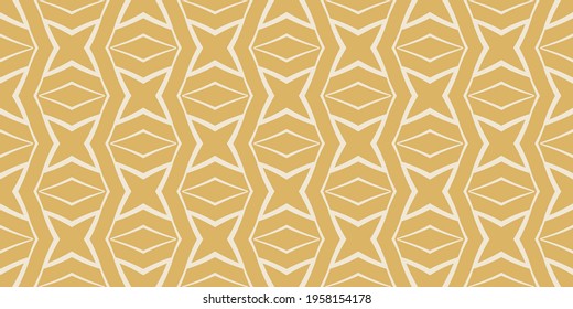 Background pattern with simple geometric ornament on a gold background. Seamless pattern, texture. Suitable for design book cover, poster, wallpaper, invitation, cards. Vector image