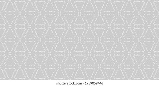 Background pattern with simple geometric ornament on a gray background. Seamless pattern, texture. Vector illustration