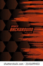 Background Pattern For Sports Jerseys, Running Jerseys, Racing Jerseys, Geometric Orange Workout Jerseys