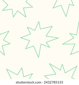Background pattern with stars and stars, simple hand drawn different star shapes from each other, wallpaper, fabric and printable paper pattern flat vector illustration.