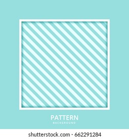 Background pattern stripe seamless vector texture green aqua pastel two tone colors with square frame. Wallpaper backdrop diagonal striped abstract retro styled. Graphic design geometric shape.