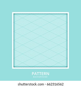 Background pattern stripe seamless vector texture green aqua pastel two tone colors with square frame. Wallpaper backdrop chevron striped abstract retro styled. Graphic design geometric shape.