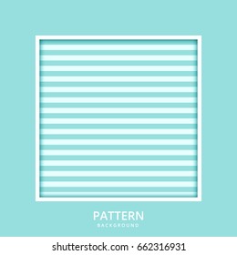Background pattern stripe seamless vector texture green aqua pastel two tone colors with square frame. Wallpaper backdrop horizontal striped abstract retro styled. Graphic design geometric shape.