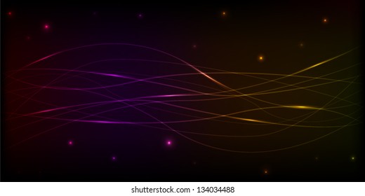 Background pattern with stripes and stars on a black background with bright color accents