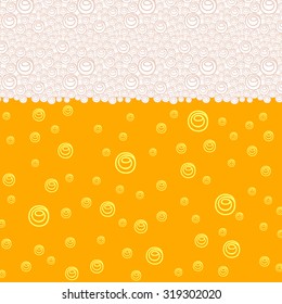 Background pattern with stylized image of beer with bubbles and foam. Vector illustration eps 10