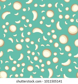 Background pattern of summer healthy   tropical coconut. Abstract design of tasty and sweet coco nut for wallpaper, print or decoration.