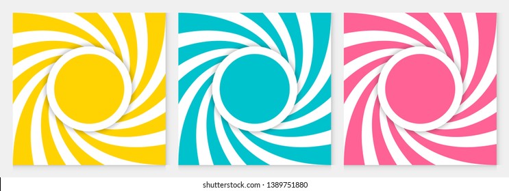 Background pattern sun ray spiral  abstract colorful vector. Summer Background design.