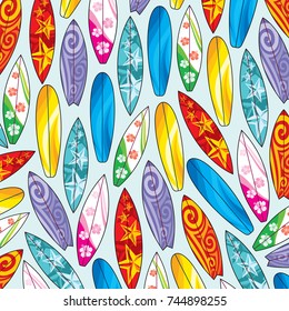 background pattern with surfboards