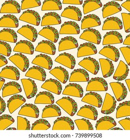 Background Pattern With Taco - Mexican Food
