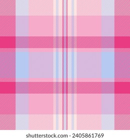 Background pattern tartan of textile vector texture with a plaid check seamless fabric in pink and light colors.
