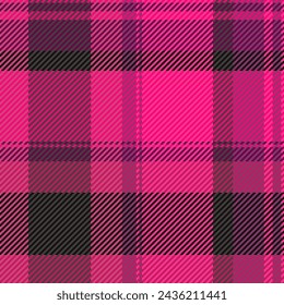 Background pattern textile of vector tartan check with a fabric plaid seamless texture in pink and bright colors.