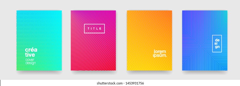 Background pattern texture, abstract geometric line wave. Vector modern trend color gradient cool minimal pattern background, cover design