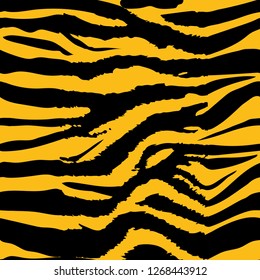 Background pattern texture tiger orange stripe black jungle safari. Tiger seamless pattern. 