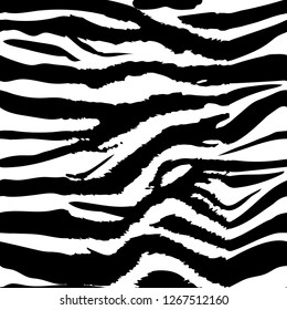 Background pattern texture tiger  and zebra stripe black jungle safari. Tiger and zebra  seamless pattern. 