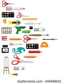 background pattern with tools for creativity