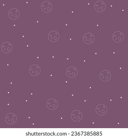 Background Pattern Trendy Elegant Vintage  Beauty Celestial Mystical Esoteric Boho Moon Purple Natural Vector Design