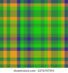 Background pattern vector. Check plaid tartan. Texture fabric textile seamless in green and amber colors.