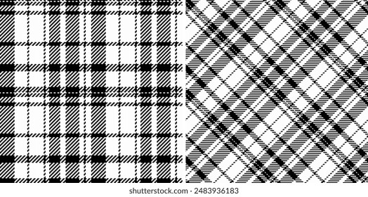 Background pattern vector of check texture tartan with a textile fabric plaid seamless. Set in monochrome colours for apartment decor ideas.