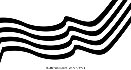 Background pattern vector illustration design wavy black and white lines on a simple white background