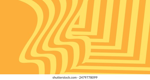 Background pattern vector illustration design with wave lines in light and dark orange