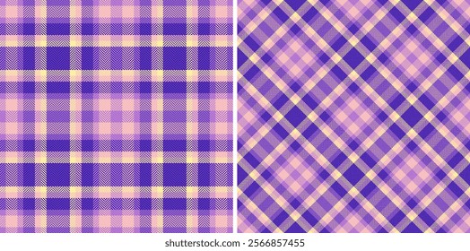 Background pattern vector of texture textile seamless with a check tartan fabric plaid. Set in wedding colours for wide grid patterns in modern fashion.
