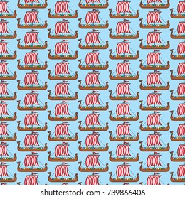 background pattern with viking long ship