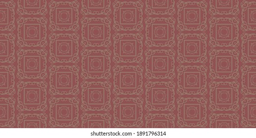 Background pattern vintage style In dark red colors. Seamless wallpaper texture. Vector image