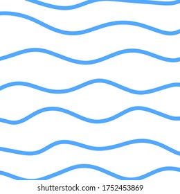 Background or pattern of wavy blue colors. Pattern for fabric or wrapping paper. Vector illustration