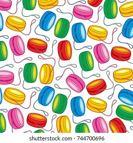 background pattern with yo yo children toys