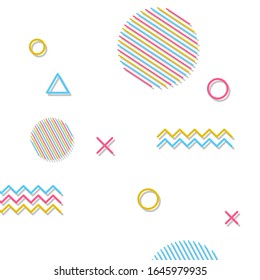 Background patterns, geometric, memphis style colored EPS Vector dark color background 