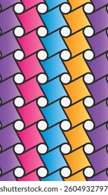 Background patterns seamless circles and squares shapes connect line. Flat style pattern design backdrop. Colorful pattern diversity and lgbt.