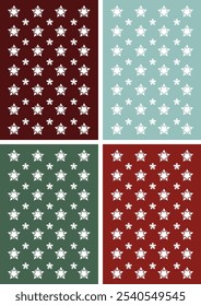 
background patterns from stars and snowflakes alternative color eps