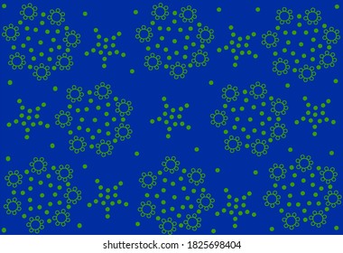 Background with patterns in tones blue and green