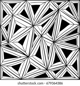Background with patterns of triangles. Kaleidoscope. Glass abstract.