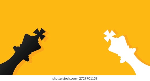 Background pawn king chess game. White and black color king chess