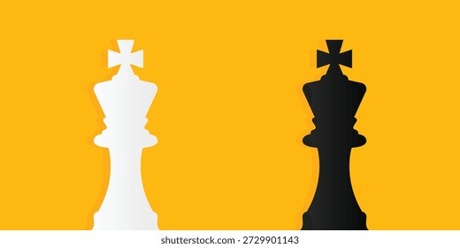 Background pawn king chess game. White and black color king chess