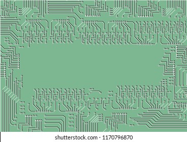 Background in PCB-layout style.Microchip background vector illustration. 