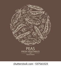 Background with peas . hand drawn