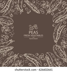 Background with peas . hand drawn