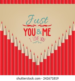background pencils valentines day