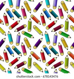 Background with pencils. Vector seamless pattern.