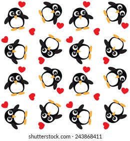background penguin heart 