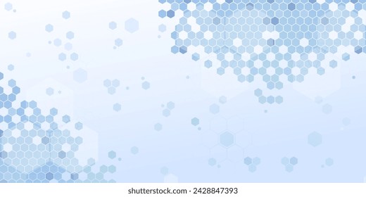 Background pentagon pattern. Vector backdrop for data or science concept. Digital wallpaper with biological or biochemistry molecular structure. Hexagon or polygon, honeycomb system decoration