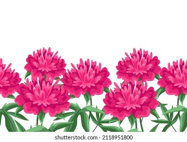 Background with peonies flowers. Beautiful decorative spring plants.