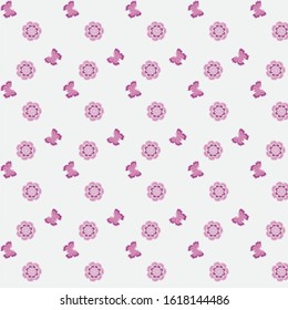 background with peony flowers and butterflies