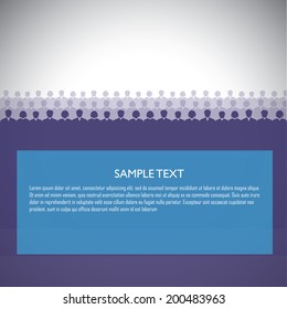 background of people, audience, viewers, students with copyspace - template vector. This graphic illustration can also be used for presentations, brochures, websites etc as backgrounds or templates
