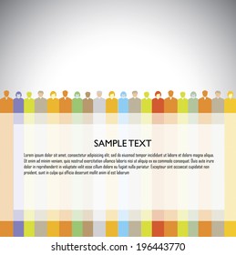 background of people or employees with copyspace - template vector. This graphic illustration can also be used for presentations, brochures, websites etc as backgrounds or templates