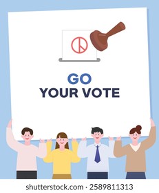 Background for people encouraging voting