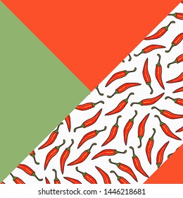 Background with peppers sharp, original design -vector illustration. Beautiful design of postcard, banner.