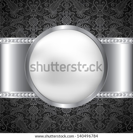 Background with perl and silver frame